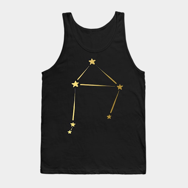 Libra Zodiac Art Gold Tank Top by Felicity-K